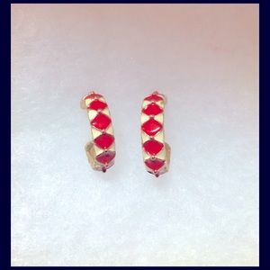 🛍$8 Each or 3/$15🛍1” Vintage Harlequin Half Hoop Studs